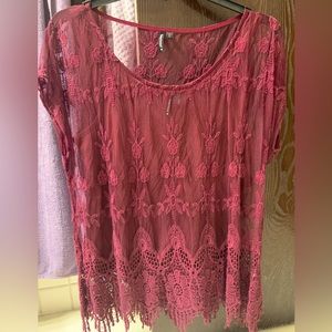 Heart Soul 2pc Burgundy Blouse